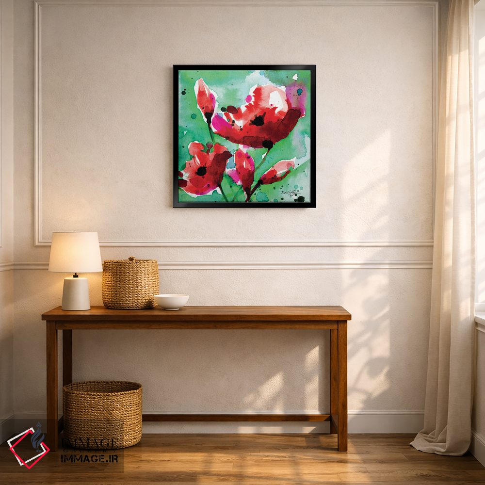 تابلو دکوراتیو عشق شقایق ۱ اثر کتی مورتون استنیون - D6B