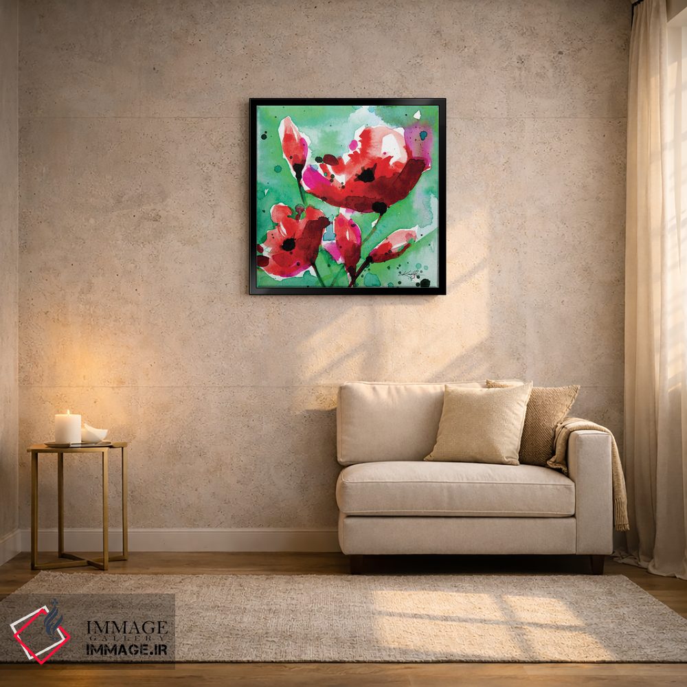 تابلو دکوراتیو عشق شقایق ۱ اثر کتی مورتون استنیون - D4B