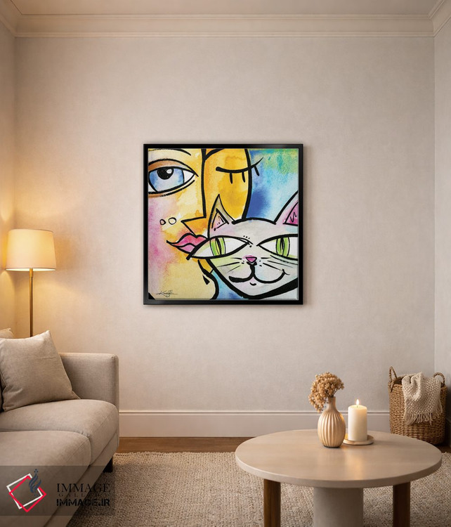 تابلو مینیمال گربه دیوانه من ششم اثر کتی مورتون استنیون - D5B