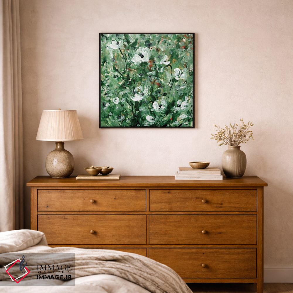 تابلو انتزاعی سرسبز اثر کتی مورتون استنیون - D2B