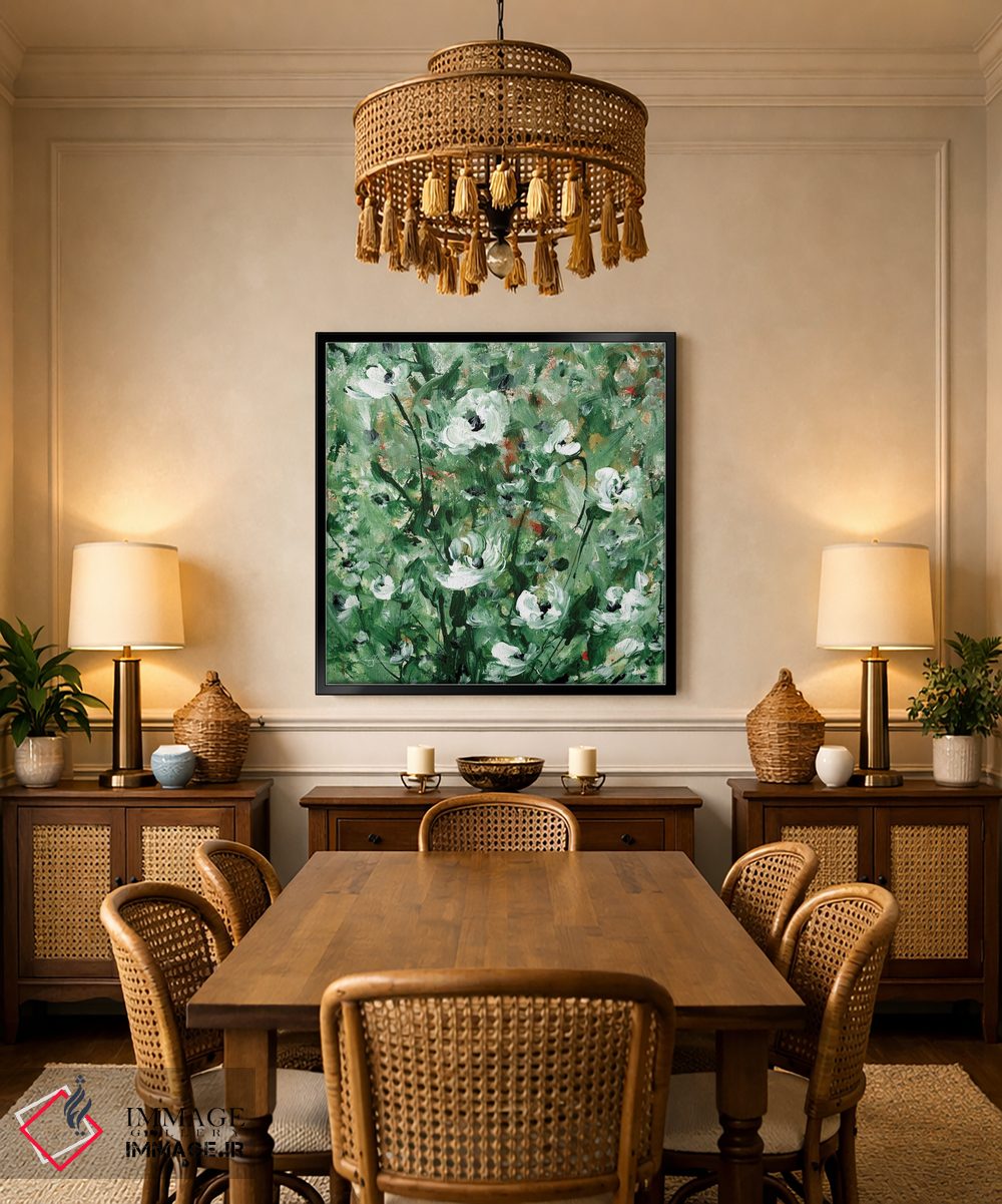 تابلو انتزاعی سرسبز اثر کتی مورتون استنیون - D4B