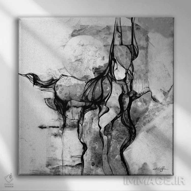 تابلو انتزاعی روح اسب II اثر کتی مورتون استنیون - نمای روبهرو روی دیوار
