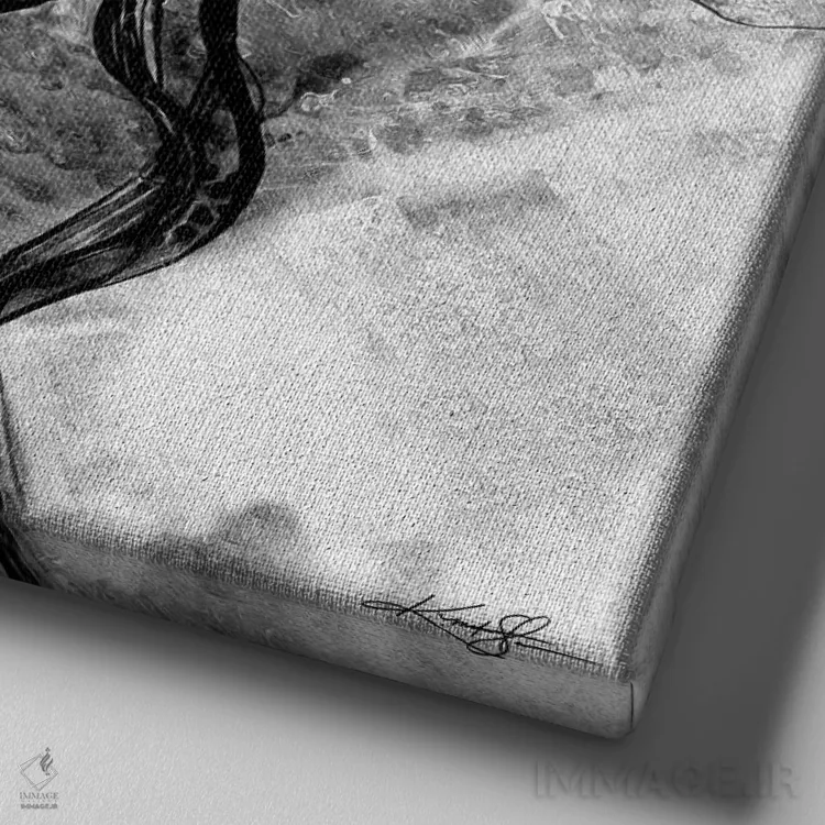 تابلو انتزاعی روح اسب II اثر کتی مورتون استنیون - نمای نزدیک بافت بوم