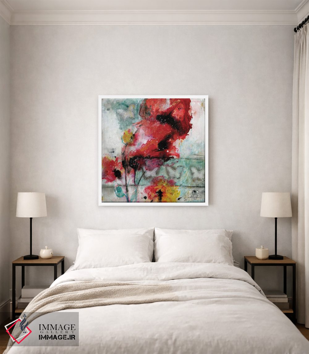 تابلو انتزاعی عاشقانه شقایق سوم اثر کتی مورتون استنیون - D4W