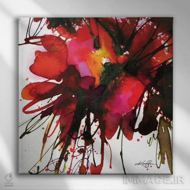 تابلو انتزاعی گل های انتزاعی LXXIX اثر کتی مورتون استنیون - نمای روبهرو روی دیوار