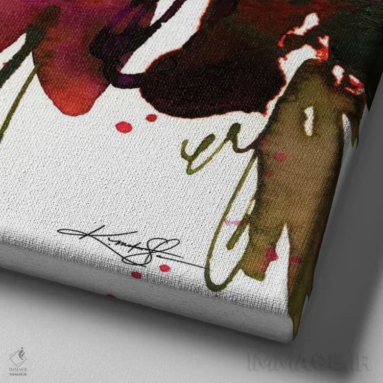 تابلو انتزاعی گل های انتزاعی LXXIX اثر کتی مورتون استنیون - نمای نزدیک بافت بوم