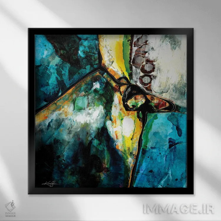 تابلو انتزاعی بیداری اسرارآمیز XVI اثر کتی مورتون استنیون - نمای قابدار مشکی