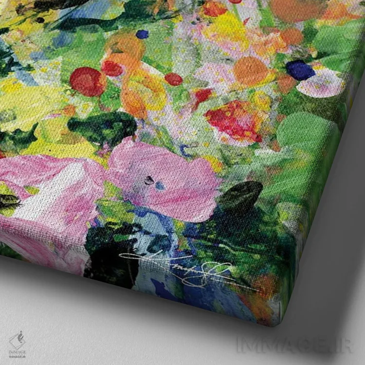 تابلو انتزاعی رویاهای مرتع XV اثر کتی مورتون استنیون - نمای نزدیک بافت بوم