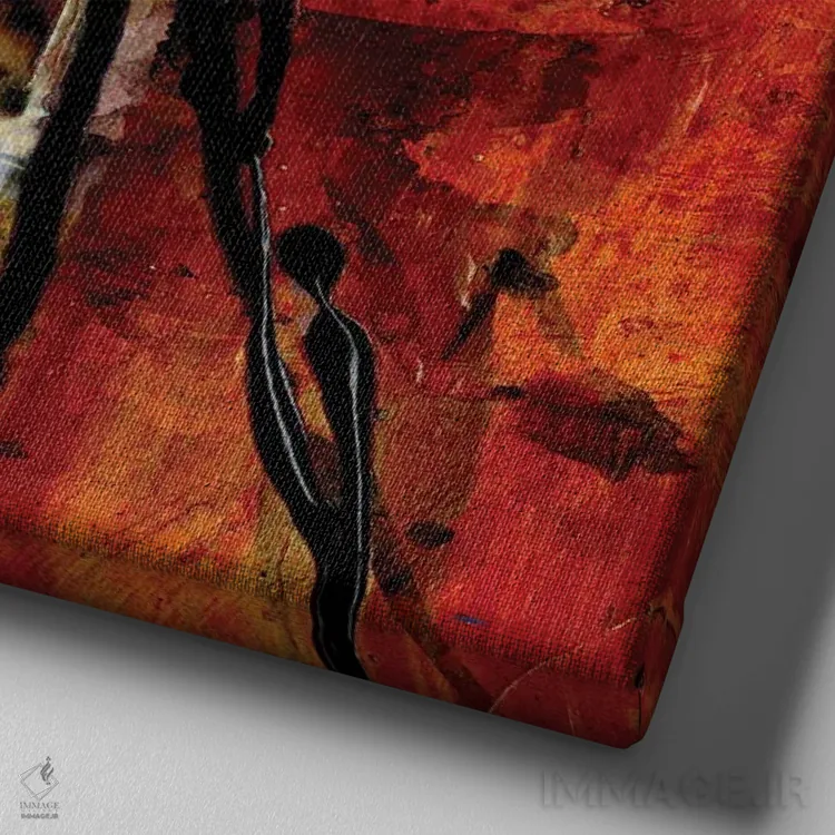 تابلو انتزاعی بیداری اسرارآمیز I اثر کتی مورتون استنیون - نمای نزدیک بافت بوم