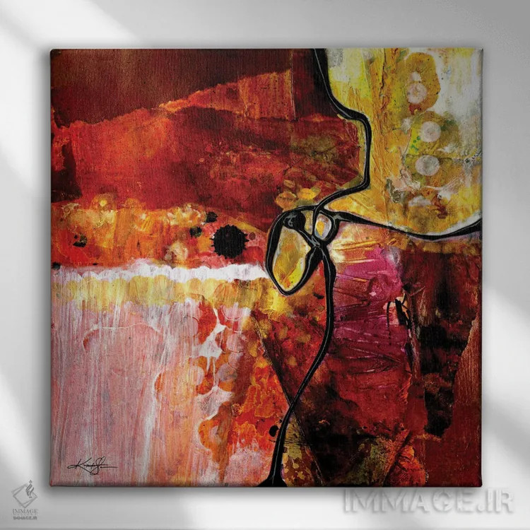 تابلو انتزاعی بیداری اسرارآمیز VI اثر کتی مورتون استنیون - نمای روبهرو روی دیوار