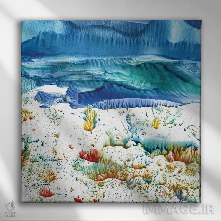 تابلو انتزاعی برخوردهای رویایی XV اثر کتی مورتون استنیون - نمای روبهرو روی دیوار