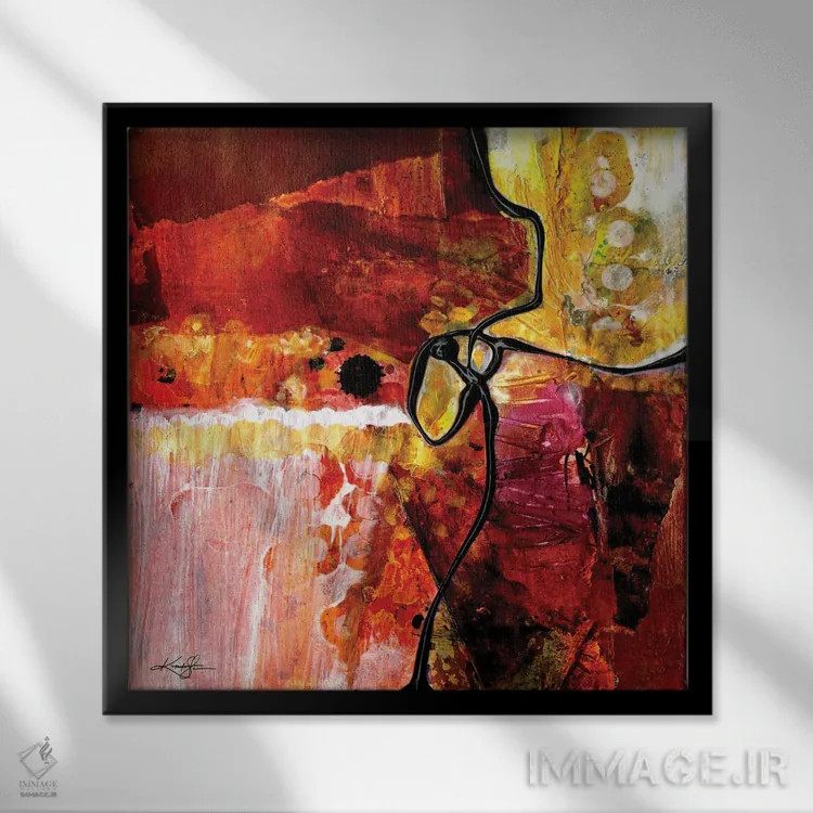 تابلو انتزاعی بیداری اسرارآمیز VI اثر کتی مورتون استنیون - نمای قابدار مشکی