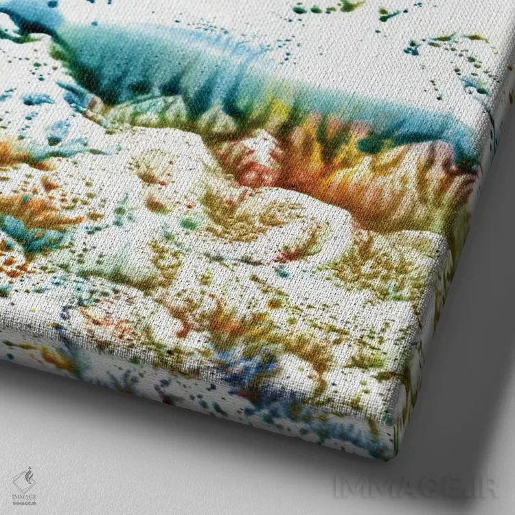 تابلو انتزاعی برخوردهای رویایی XV اثر کتی مورتون استنیون - نمای نزدیک بافت بوم