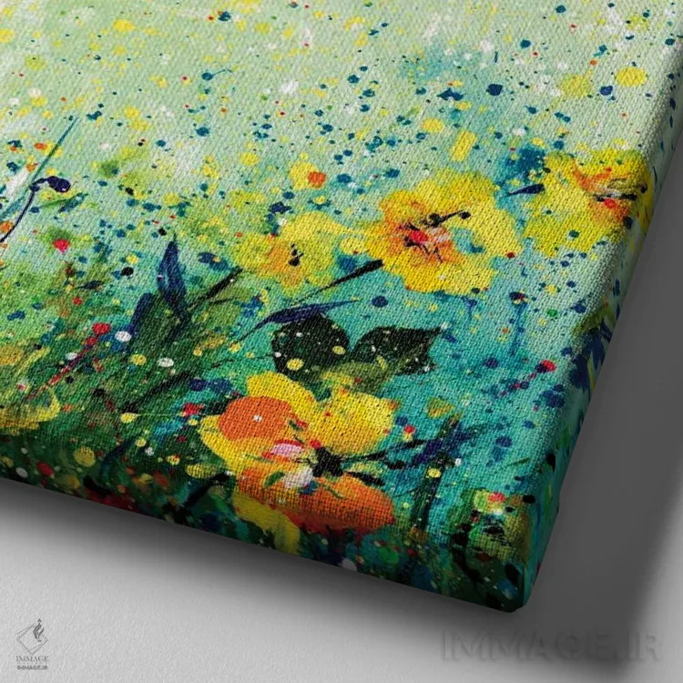 تابلو دکوراتیو مرتع اسرارآمیز II اثر کتی مورتون استنیون - نمای نزدیک بافت بوم