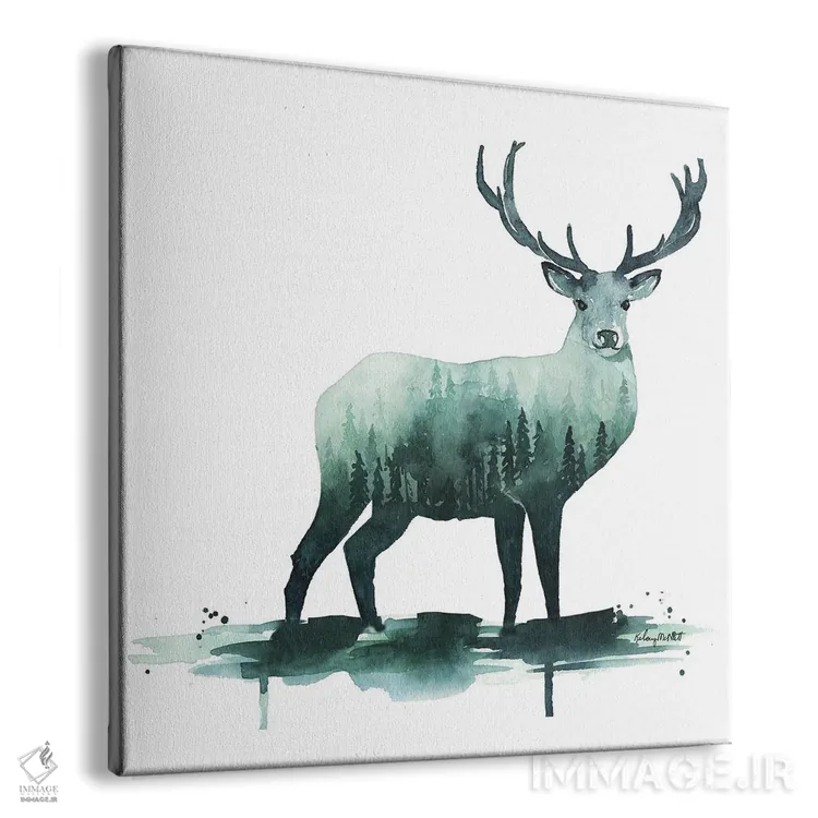 تابلو دکوراتیو گوزن طبیعت اثر کلسی مک نت - نمای پرسپکتیو محصول