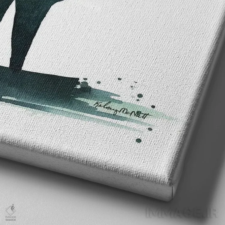 تابلو دکوراتیو گوزن طبیعت اثر کلسی مک نت - نمای نزدیک بافت بوم