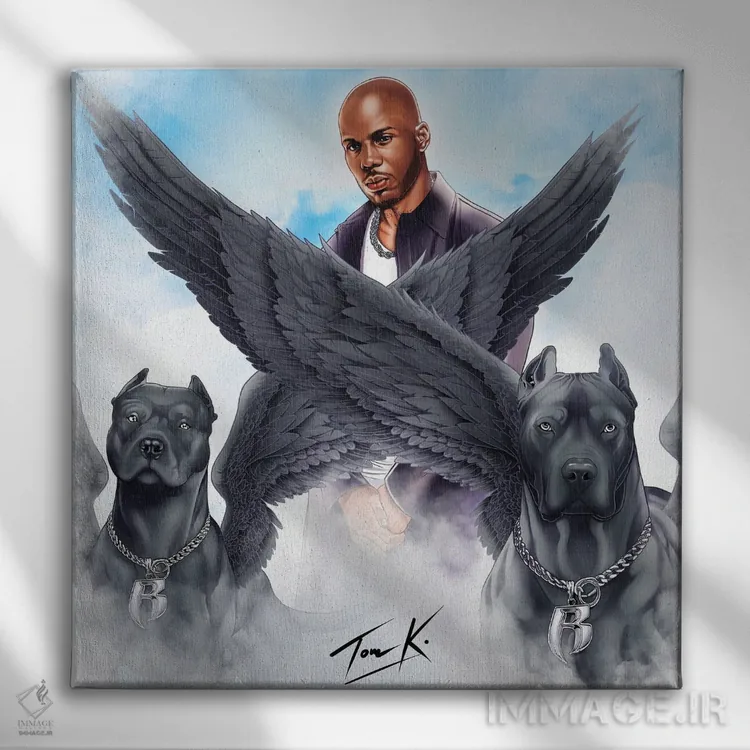 تابلو دکوراتیو سگ های من کجان؟ اثر تام کینگو - نمای روبهرو روی دیوار