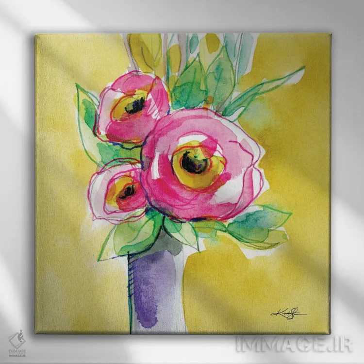 تابلو دکوراتیو گل ها پنجاه ونهم اثر کتی مورتون استنیون - نمای روبهرو روی دیوار