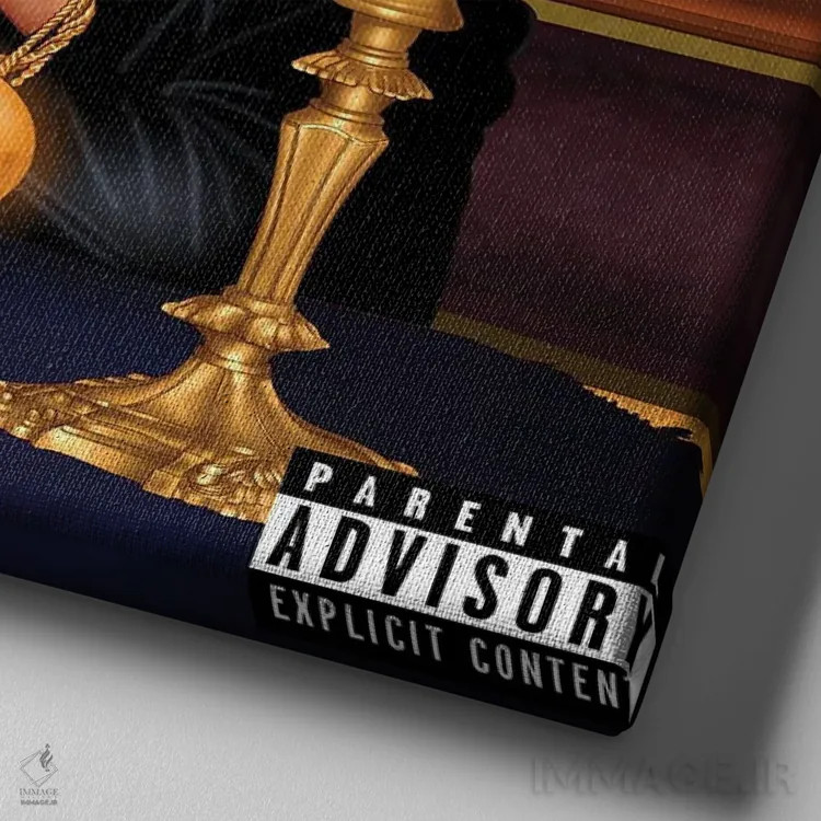 تابلو دکوراتیو ویجتا مراقب باش اثر تام کینگو - نمای نزدیک بافت بوم