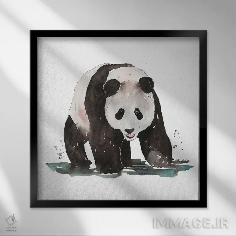 تابلو دکوراتیو پاندای غول پیکر اثر کلسی مک نت - نمای قابدار مشکی