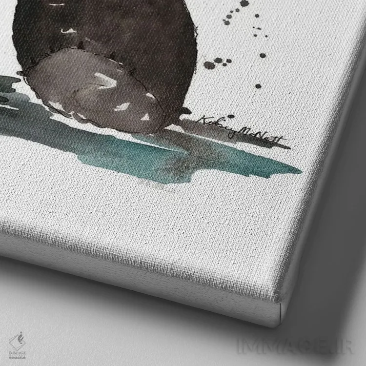 تابلو دکوراتیو پاندای غول پیکر اثر کلسی مک نت - نمای نزدیک بافت بوم