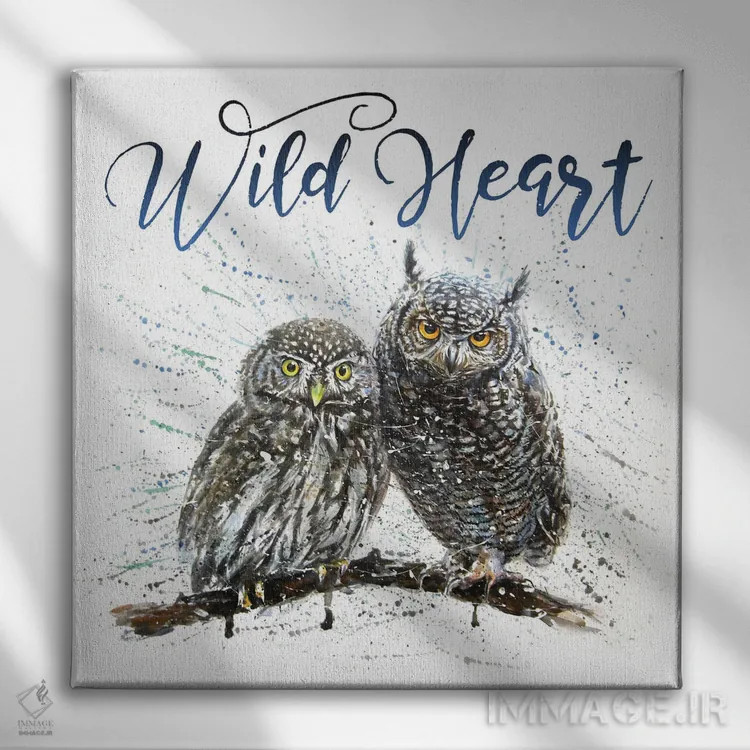 تابلو دکوراتیو جغدهای دل وحشی اثر کنستانتین کالینین - نمای روبهرو روی دیوار