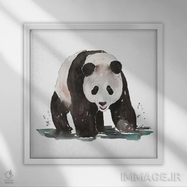 تابلو دکوراتیو پاندای غول پیکر اثر کلسی مک نت - نمای قابدار سفید