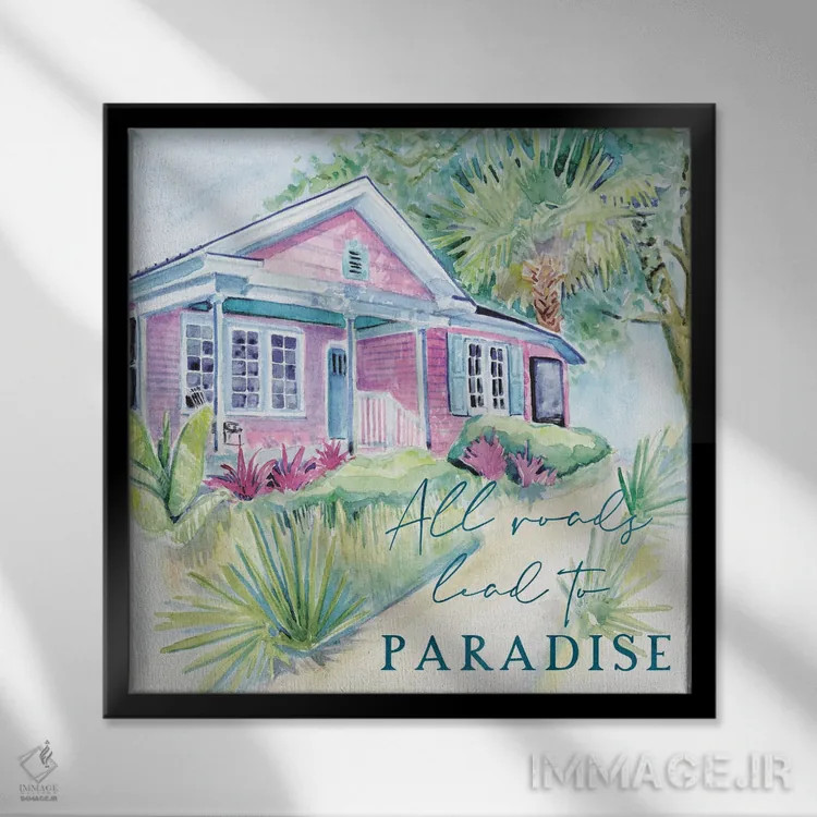 تابلو دکوراتیو زندگی در مناطق کم ارتفاع XXI اثر کیتی ناپولی - نمای قابدار مشکی