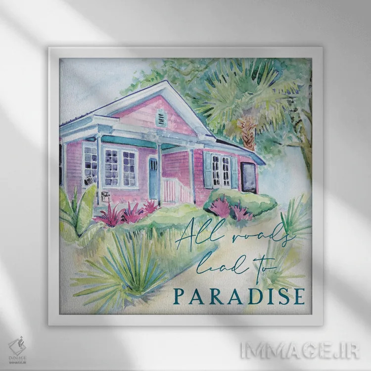 تابلو دکوراتیو زندگی در مناطق کم ارتفاع XXI اثر کیتی ناپولی - نمای قابدار سفید