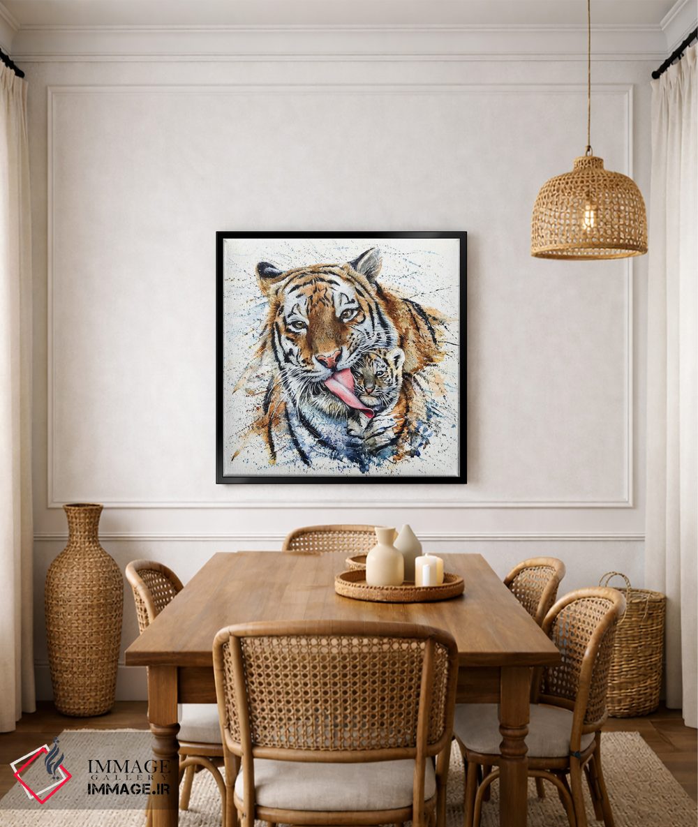 تابلو دکوراتیو ببر با توله اش اثر کنستانتین کالینین - D4B