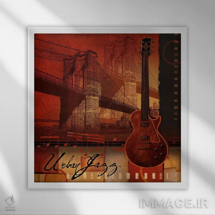 تابلو دکوراتیو جاز شهری اثر کنراد ناتسن - نمای قابدار سفید