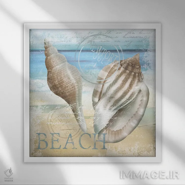 تابلو دکوراتیو ساحل اثر کنراد ناتسن - نمای قابدار سفید