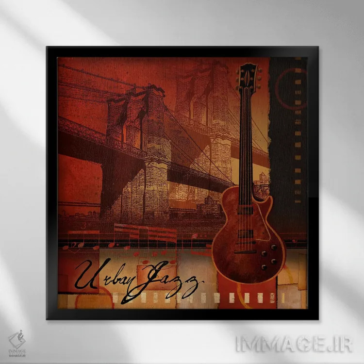 تابلو دکوراتیو جاز شهری اثر کنراد ناتسن - نمای قابدار مشکی