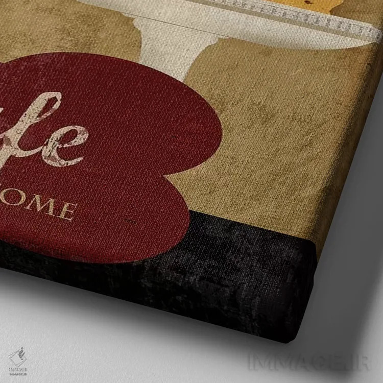 تابلو دکوراتیو کافه بیسکوییت اثر کنراد ناتسن - نمای نزدیک بافت بوم