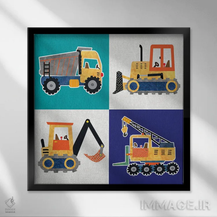 تابلو دکوراتیو ساخت و ساز اثر کنراد ناتسن - نمای قابدار مشکی