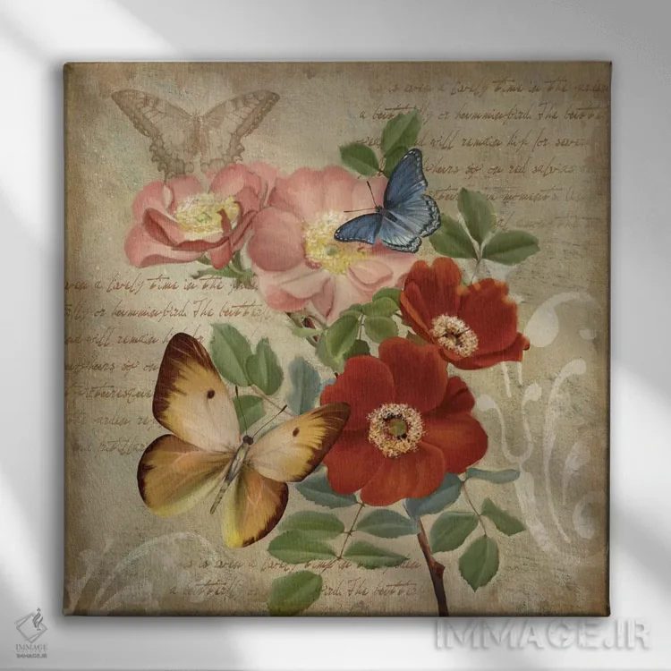 تابلو دکوراتیو گیاه شناسی پروانه I اثر کنراد ناتسن - نمای روبهرو روی دیوار