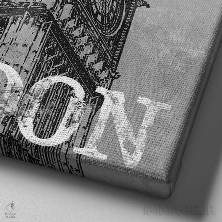 تابلو دکوراتیو لندن اثر کنراد ناتسن - نمای نزدیک بافت بوم