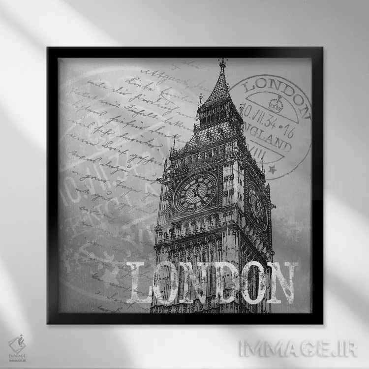 تابلو دکوراتیو لندن اثر کنراد ناتسن - نمای قابدار مشکی