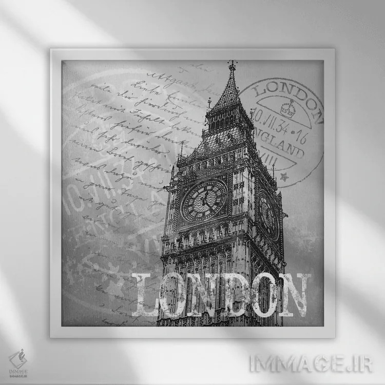 تابلو دکوراتیو لندن اثر کنراد ناتسن - نمای قابدار سفید