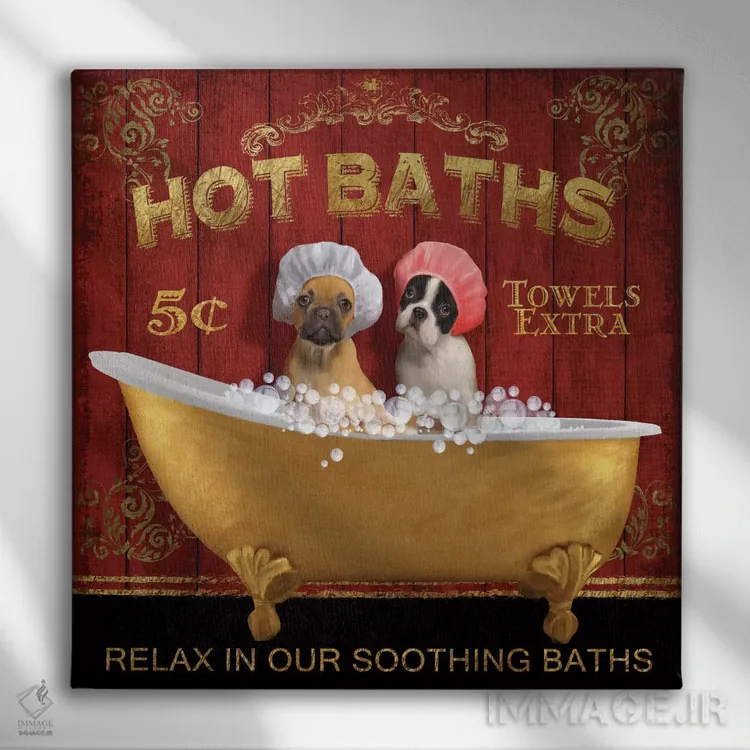 تابلو دکوراتیو حمام داغ اثر کنراد ناتسن - نمای روبهرو روی دیوار