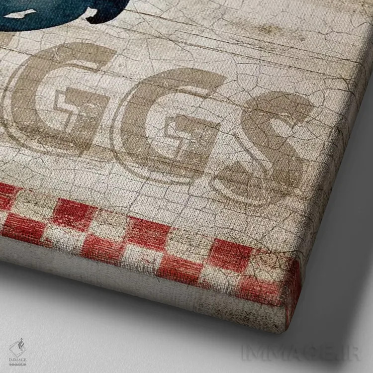 تابلو مدرن تخم مرغ صبحگاهی اثر کنراد ناتسن - نمای نزدیک بافت بوم