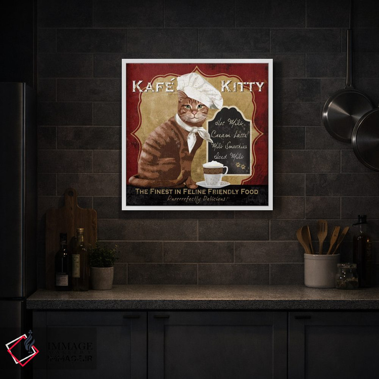 تابلو دکوراتیو گربه کافی شاپی اثر کنراد ناتسن - D3W