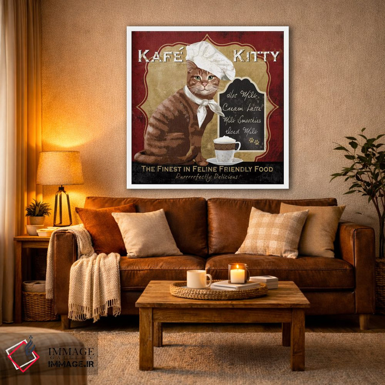 تابلو دکوراتیو گربه کافی شاپی اثر کنراد ناتسن - D4W