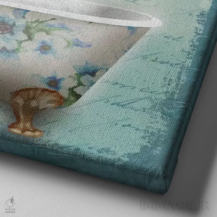 تابلو دکوراتیو حمام آینه I اثر کنراد ناتسن - نمای نزدیک بافت بوم