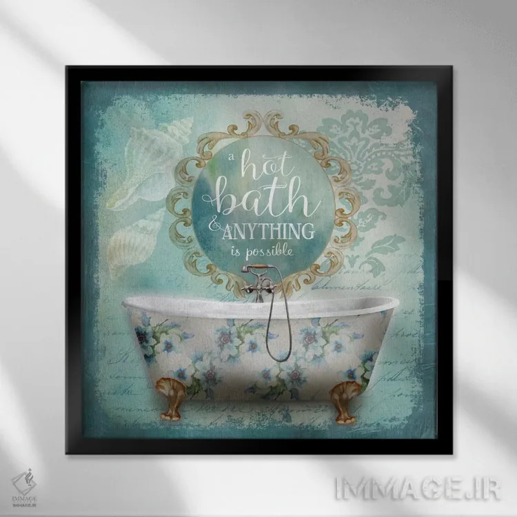 تابلو دکوراتیو حمام آینه I اثر کنراد ناتسن - نمای قابدار مشکی