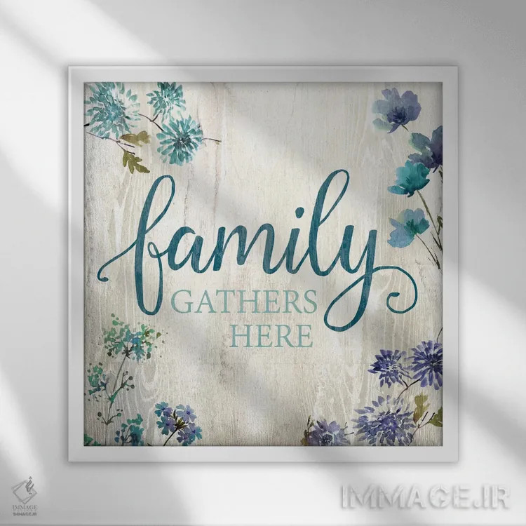 تابلو دکوراتیو خانواده اینجا جمع می شود اثر کنراد ناتسن - نمای قابدار سفید