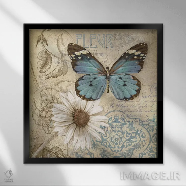 تابلو دکوراتیو باغ پروانه II اثر کنراد ناتسن - نمای قابدار مشکی