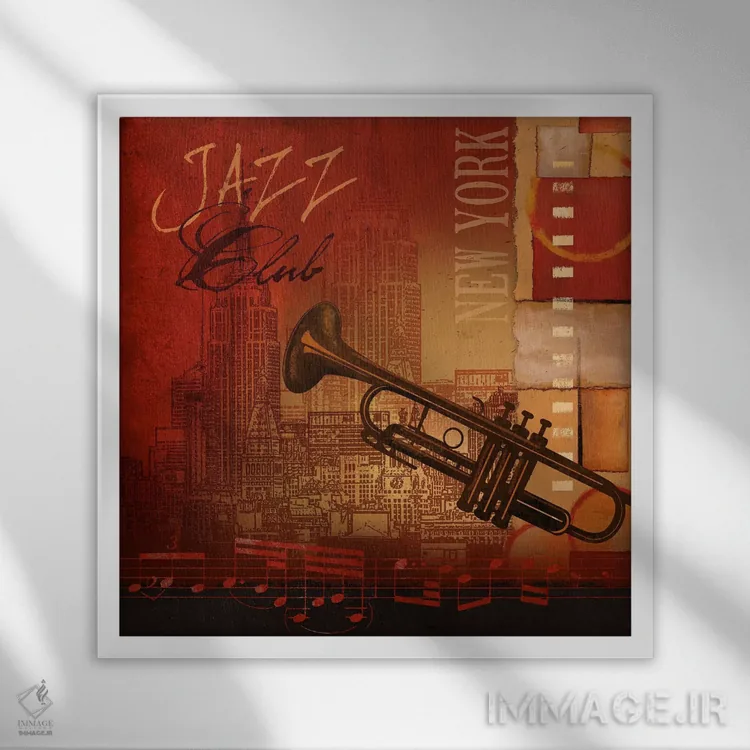 تابلو دکوراتیو کلوب جاز اثر کنراد ناتسن - نمای قابدار سفید