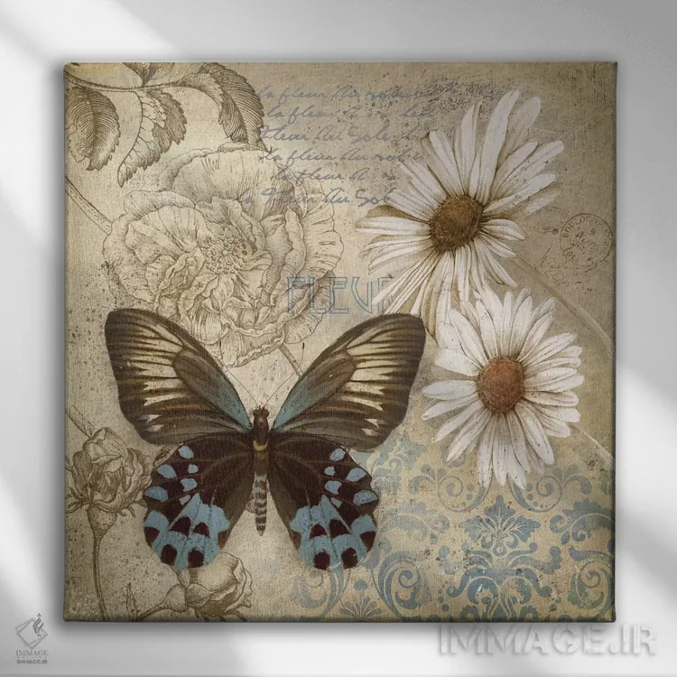 تابلو دکوراتیو باغ پروانه I اثر کنراد ناتسن - نمای روبهرو روی دیوار