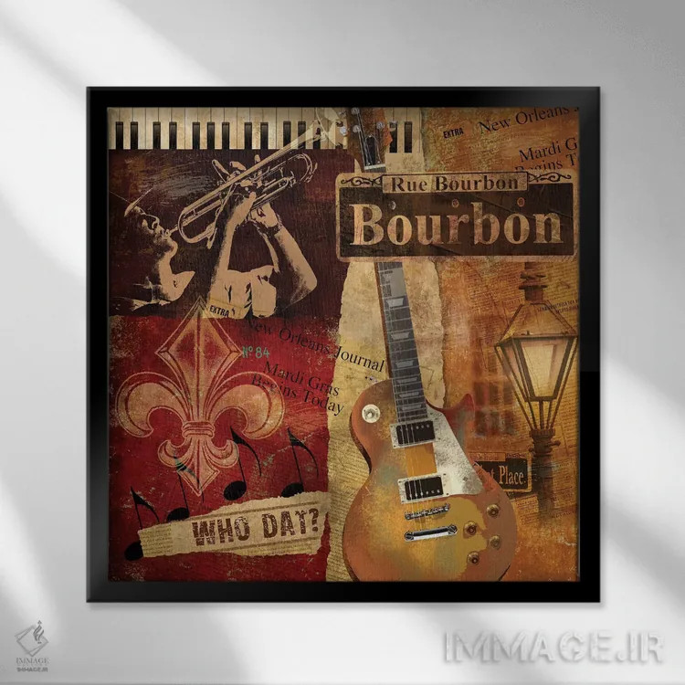 تابلو دکوراتیو خیابان بوربون اثر کنراد ناتسن - نمای قابدار مشکی